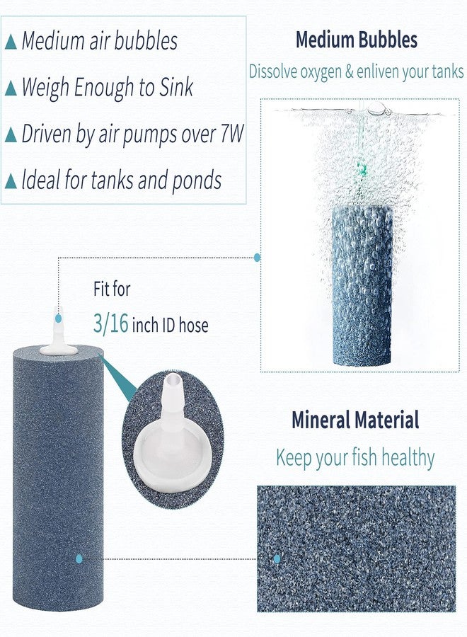 Pawfly 2 PCS Large Air Stones Cylinder, 4 x 2 Inch Aerator Bubble Diffuser for Ponds, Aquarium or Fish Tank - Image 4